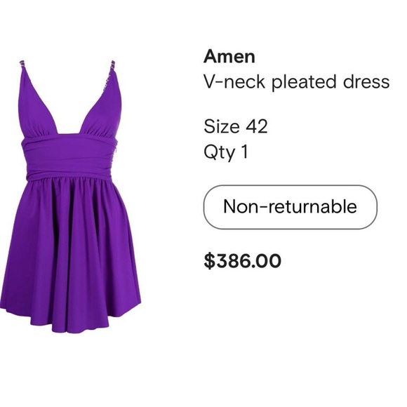 Purple Mini Dress from Amen - Picture 2 of 4